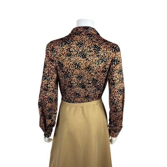 Vintage 70s Shirtdress Womens Medium Floral Print Top Button Up Long Sleeve - Picture 12 of 14